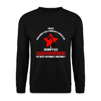 operator and heavy machinery operator - Unisex Sweatshirt - black - Front - Alina (178cm) & Michal (187cm)