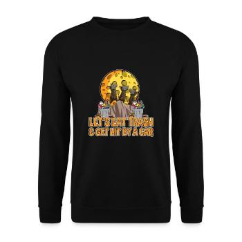 Opossum Spruch für Tierliebhaber und Possum - Unisex Pullover - Schwarz - Vorne - Alina (178cm) & Michal (187cm)