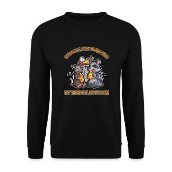 Opossum Spruch für Tierliebhaber und Possum - Unisex Pullover - Schwarz - Vorne - Alina (178cm) & Michal (187cm)