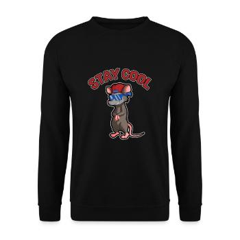 Opossum Design für Possum Fans und Opossum Fans - Unisex Pullover - Schwarz - Vorne - Alina (178cm) & Michal (187cm)
