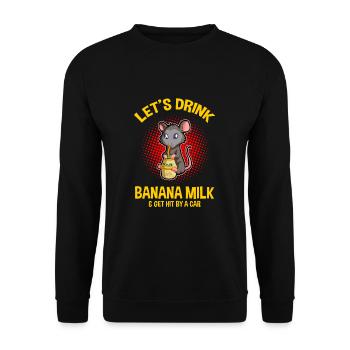 Opossum Spruch für Tierliebhaber und Possum - Unisex Pullover - Schwarz - Vorne - Alina (178cm) & Michal (187cm)