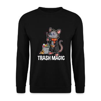 Opossum Design für Possum Fans und Opossum Fans - Unisex Pullover - Schwarz - Vorne - Alina (178cm) & Michal (187cm)