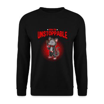 Opossum Design für Possum Fans und Opossum Fans - Unisex Pullover - Schwarz - Vorne - Alina (178cm) & Michal (187cm)