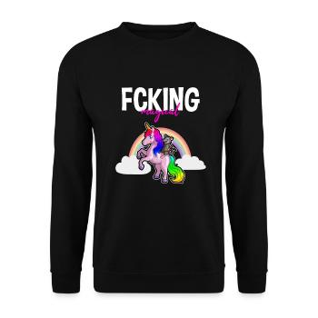 Opossum Design für Possum Fans und Opossum Fans - Unisex Pullover - Schwarz - Vorne - Alina (178cm) & Michal (187cm)