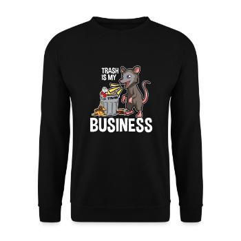 Opossum Design für Possum Fans und Opossum Fans - Unisex Pullover - Schwarz - Vorne - Alina (178cm) & Michal (187cm)