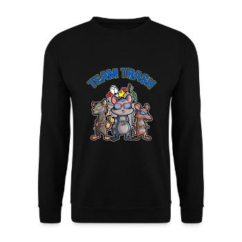 Opossum Design für Possum Fans und Opossum Fans - Unisex Pullover - Schwarz - Vorne - Alina (178cm) & Michal (187cm)