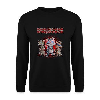 Opossum Design für Possum Fans und Opossum Fans - Unisex Pullover - Schwarz - Vorne - Alina (178cm) & Michal (187cm)