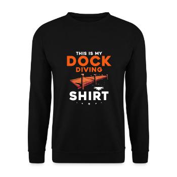Dock Diving Design for Dog Jumping and Dock Dog - Unisex Sweatshirt - black - Front - Alina (178cm) & Michal (187cm)
