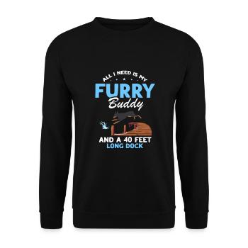 Dock Diving Design for Dog Jumping and Dock Dog - Unisex Sweatshirt - black - Front - Alina (178cm) & Michal (187cm)