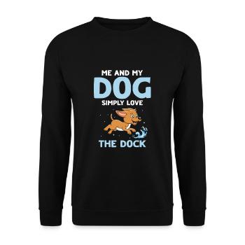 Dock Diving Design for Dog Jumping and Dock Dog - Unisex Sweatshirt - black - Front - Alina (178cm) & Michal (187cm)