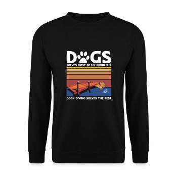 Conception de plongée à quai pour le saut de chien et le chien de quai - Sweat-shirt Unisexe - noir - Devant - Alina (178cm) & Michal (187cm)