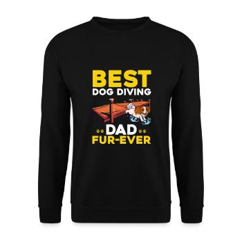 Dock Diving Design for Dog Jumping and Dock Dog - Unisex Sweatshirt - black - Front - Alina (178cm) & Michal (187cm)