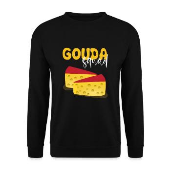 Devis fromagerie pour les amateurs de fromage Gouda et de Gouda - Sweat-shirt Unisexe - noir - Devant - Alina (178cm) & Michal (187cm)