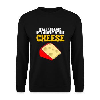Gouda fumé design et Gouda gourmet - Sweat-shirt Unisexe - noir - Devant - Alina (178cm) & Michal (187cm)
