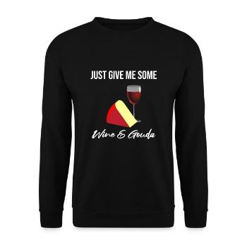 Gouda lovers for smoked Gouda - Unisex Sweatshirt - black - Front - Alina (178cm) & Michal (187cm)
