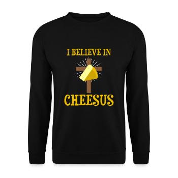 Gouda design pour fromagerie laitière et fromage Gouda - Sweat-shirt Unisexe - noir - Devant - Alina (178cm) & Michal (187cm)