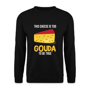 Gouda lovers for smoked Gouda - Unisex Sweatshirt - black - Front - Alina (178cm) & Michal (187cm)