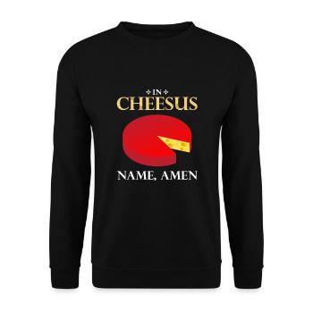 Gouda lovers for smoked Gouda - Unisex Sweatshirt - black - Front - Alina (178cm) & Michal (187cm)