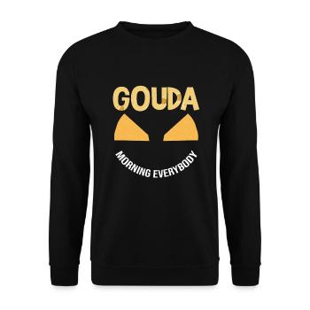 Design de fromage Gouda pour Fnas Gouda et Charcuterie - Sweat-shirt Unisexe - noir - Devant - Alina (178cm) & Michal (187cm)