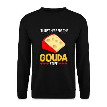 Gouda design pour fromagerie laitière et fromage Gouda - Sweat-shirt Unisexe - noir - Devant - Alina (178cm) & Michal (187cm)
