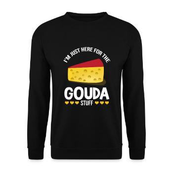Devis fromagerie pour les amateurs de fromage Gouda et de Gouda - Sweat-shirt Unisexe - noir - Devant - Alina (178cm) & Michal (187cm)