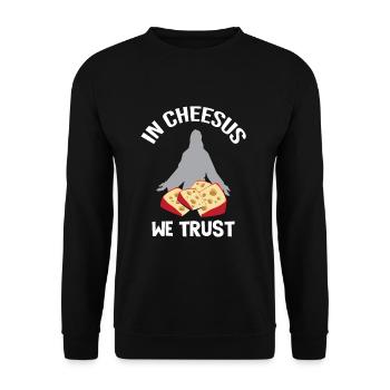 Gouda lovers for smoked Gouda - Unisex Sweatshirt - black - Front - Alina (178cm) & Michal (187cm)
