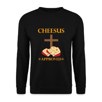 Käserei Zitat für Gouda-Käse und Gouda-Liebhaber - Unisex Pullover - Schwarz - Vorne - Alina (178cm) & Michal (187cm)