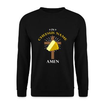 Gouda fumé design et Gouda gourmet - Sweat-shirt Unisexe - noir - Devant - Alina (178cm) & Michal (187cm)