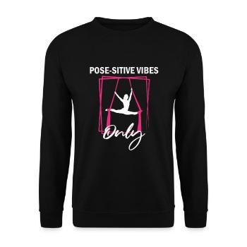 Cirque de soie aérien pour les artistes de soie aérienne - Sweat-shirt Unisexe - noir - Devant - Alina (178cm) & Michal (187cm)