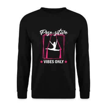 Aerial Silk Dancer for Aerial Ribbon and Aerialist - Unisex Sweatshirt - black - Front - Alina (178cm) & Michal (187cm)