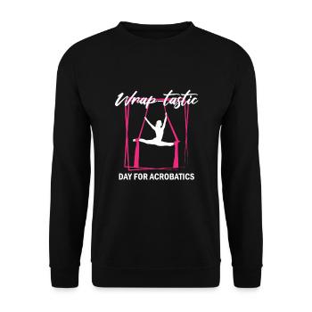 Aerial Silk Dancer for Aerial Ribbon and Aerialist - Unisex Sweatshirt - black - Front - Alina (178cm) & Michal (187cm)