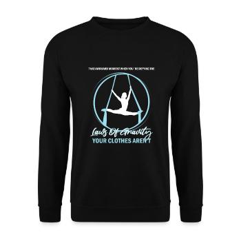 Aerial Silks for Aerial Yoga and Aerial Gymnastics - Unisex Sweatshirt - black - Front - Alina (178cm) & Michal (187cm)