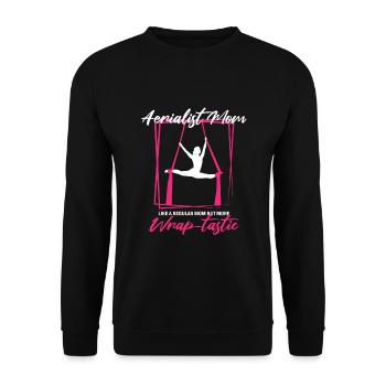 Aerial Silks for Aerial Yoga and Aerial Gymnastics - Unisex Sweatshirt - black - Front - Alina (178cm) & Michal (187cm)