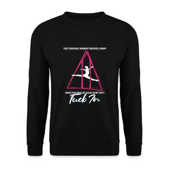 Aerial Silk Dancer for Aerial Ribbon and Aerialist - Unisex Sweatshirt - black - Front - Alina (178cm) & Michal (187cm)