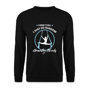 Aerial Silk Dancer for Aerial Ribbon and Aerialist - Unisex Sweatshirt - black - Front - Alina (178cm) & Michal (187cm)