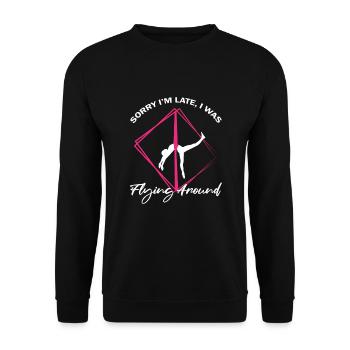 Aerial Silk Dancer for Aerial Ribbon and Aerialist - Unisex Sweatshirt - black - Front - Alina (178cm) & Michal (187cm)