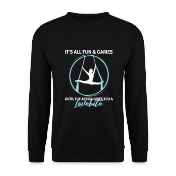 Aerial Silk Dancer for Aerial Ribbon and Aerialist - Unisex Sweatshirt - black - Front - Alina (178cm) & Michal (187cm)