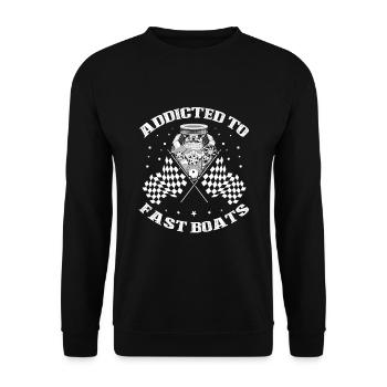 Conception de bateaux de course pour les courses de dragsters - Sweat-shirt Unisexe - noir - Devant - Alina (178cm) & Michal (187cm)