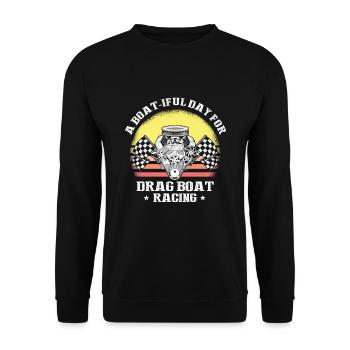 Speedboat Racing Design for Racing Boaters - Unisex Sweatshirt - black - Front - Alina (178cm) & Michal (187cm)