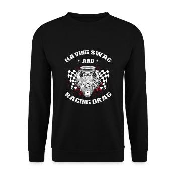 Speedboat Racing Design for Racing Boaters - Unisex Sweatshirt - black - Front - Alina (178cm) & Michal (187cm)