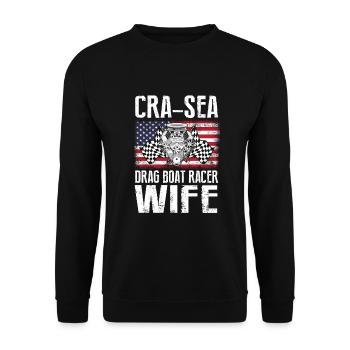 Conception de bateaux de course pour les courses de dragsters - Sweat-shirt Unisexe - noir - Devant - Alina (178cm) & Michal (187cm)