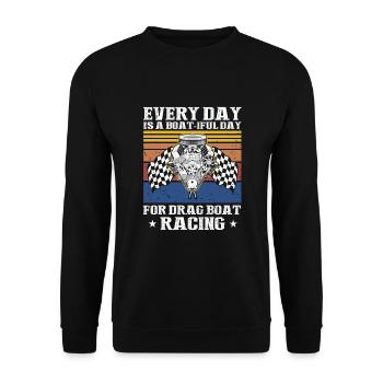 Conception de bateaux de course pour les courses de dragsters - Sweat-shirt Unisexe - noir - Devant - Alina (178cm) & Michal (187cm)