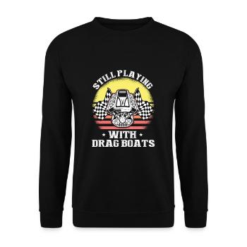 Conception de bateaux de course pour les courses de dragsters - Sweat-shirt Unisexe - noir - Devant - Alina (178cm) & Michal (187cm)