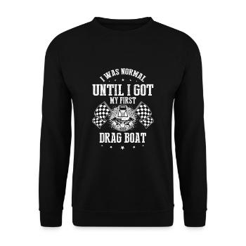Speedboat Racing Design for Racing Boaters - Unisex Sweatshirt - black - Front - Alina (178cm) & Michal (187cm)