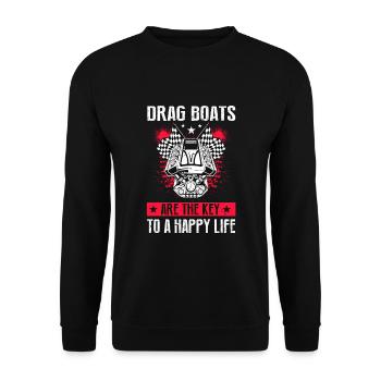 Conception de course de hors-bord pour les plaisanciers de course - Sweat-shirt Unisexe - noir - Devant - Alina (178cm) & Michal (187cm)