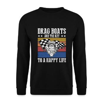 Conception de bateaux de course pour les courses de dragsters - Sweat-shirt Unisexe - noir - Devant - Alina (178cm) & Michal (187cm)