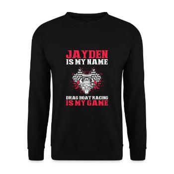 Conception de bateaux de course pour les courses de dragsters - Sweat-shirt Unisexe - noir - Devant - Alina (178cm) & Michal (187cm)