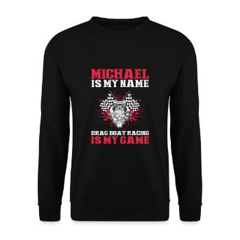 Speedboat Racing Design for Racing Boaters - Unisex Sweatshirt - black - Front - Alina (178cm) & Michal (187cm)