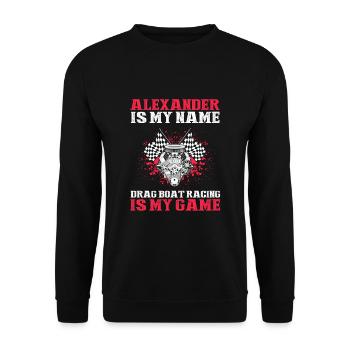 Conception de bateaux de course pour les courses de dragsters - Sweat-shirt Unisexe - noir - Devant - Alina (178cm) & Michal (187cm)