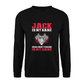 Speedboat Racing Design for Racing Boaters - Unisex Sweatshirt - black - Front - Alina (178cm) & Michal (187cm)